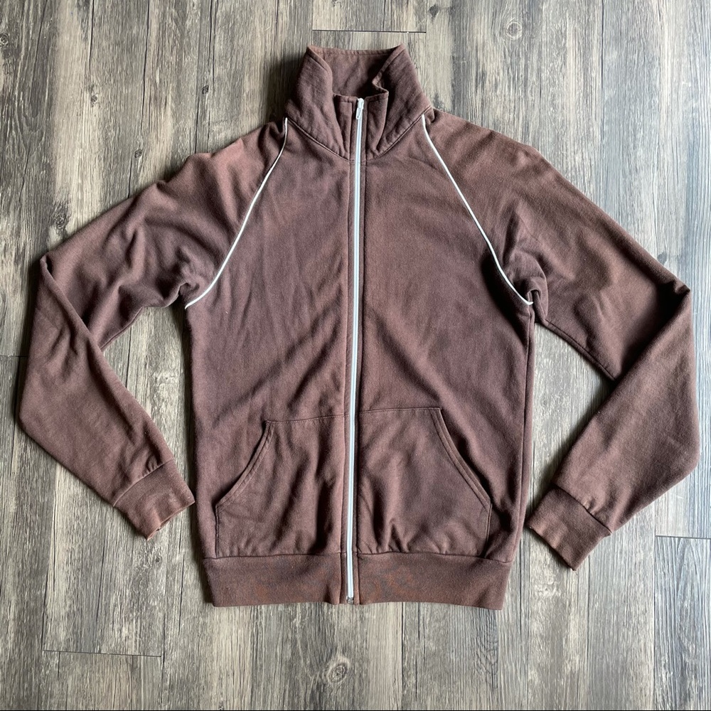 American Apparel Unisex Track Jacket, Brown, S